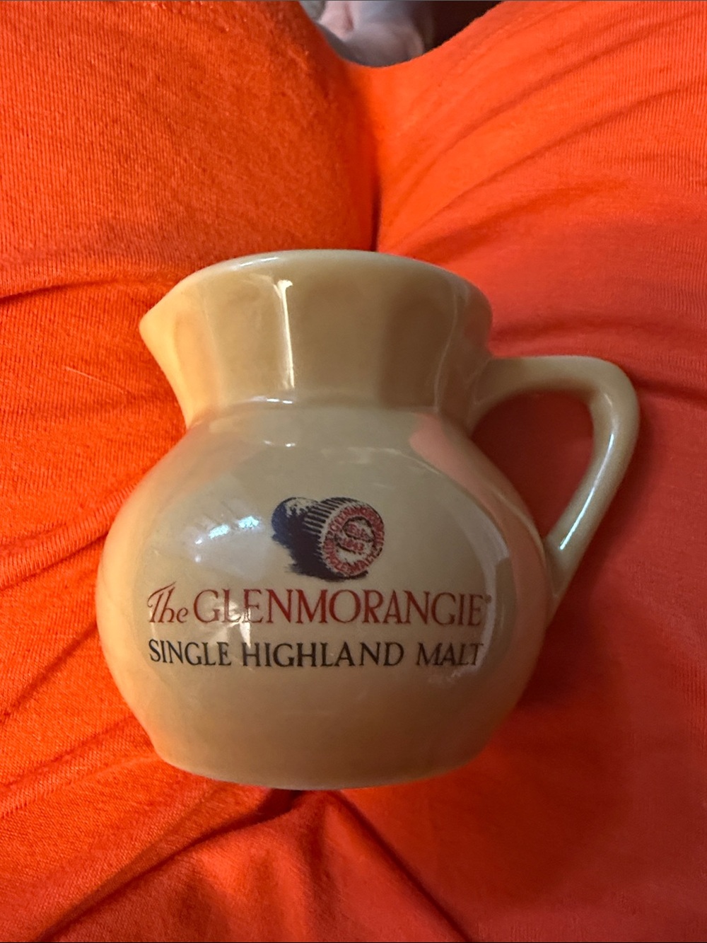 The Glenmorangie Branded Ceramic Pitcher in Beige  3” high 2” around